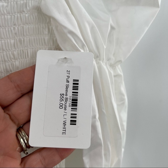 COCO’S Kiss puff sleeve crop top white size L NWT - Picture 6 of 7